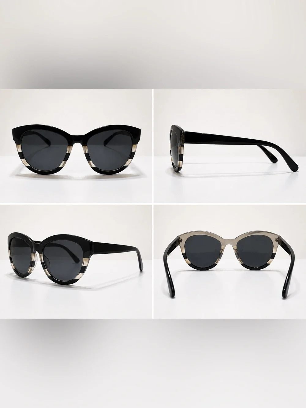 Classic Black Cat-Eye Sunglasses - Black